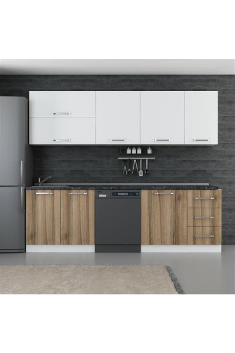 Minar 255 Cm Mutfak Dolabı Beyaz Dore 255-d10