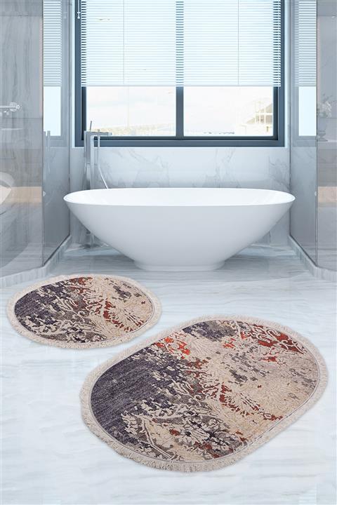 Bonny Home Jupiter Djt 2li Püsküllü Banyo Paspası Seti Kaymaz Tabanlı Saçaklı Klozet Takımı