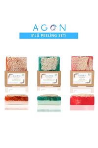 Agon %100 El Yapımı Kabak Lifli Doğal Ballı Eşek Sütlü, Eşek Sütlü Okaliptus Ve Nar Sabunlu Peeling Seti