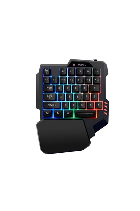 MF PRODUCT Strike 0568 Rgb Kablolu Tek El Mini Oyun Klavyesi Siyah
