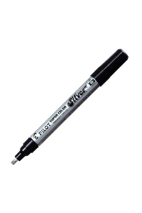 Pilot Permanent Marker Kesik Uçlu Sabit Kalem Gümüş N:SC-S-B