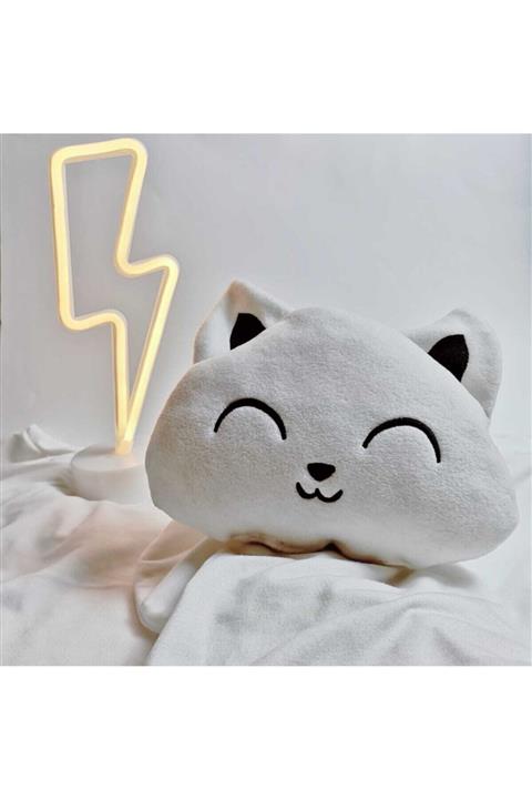 Nanelimonshop Beyaz Kedi Yastık