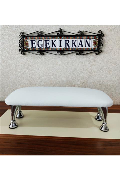 Egekırkan P500 Protez Tırnak Kalıcı Oje Manikür Minderi Yastığı Standı El Koyma Dayanağı Beyaz