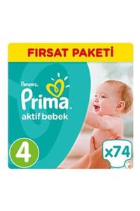 Alya Baby Kids Prima Bebek Bezi Aktif Bebek Mega Fırsat Paketi 4 Beden 74 Adet