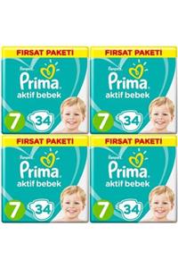 Prima Fırsat Paketi 7 Numara 34*4=136 Adet Bebek Bezi