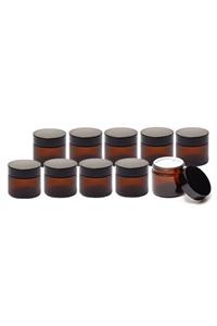 Borox Cam Kavanoz 100 Ml – Krem-kozmetik Kavanozu Amber 100cc - Cam Kahverengi Şişe - 10 Adet / Paket