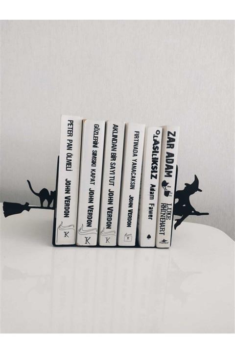 Beşkardeşler Süpürgeli Cadı Çift Taraf Kitap Tutucu Metal Bsk- Kt-022