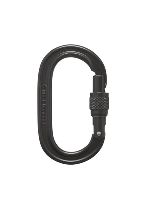 BLACK DİAMOND Black Dıamond Oval Keylock Screwgate Outdoor Karabina Black