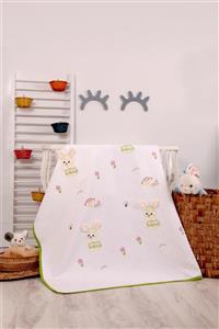 mellowbabystore -Yeşil Tavşan Desenli Bebek Pikesi