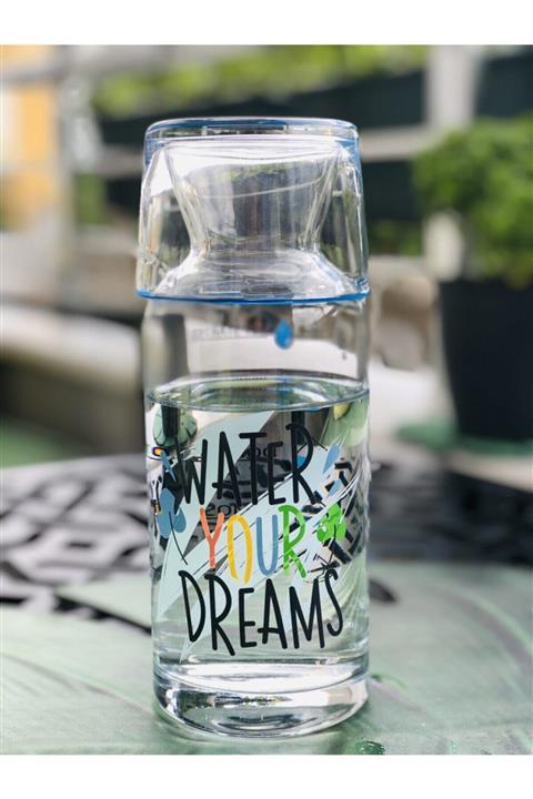 DEKORHANEMDEN Water Your Dreams Bardaklı Başucu Sürahisi 700 Cc
