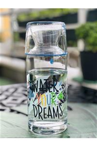 DEKORHANEMDEN Water Your Dreams Bardaklı Başucu Sürahisi 700 Cc