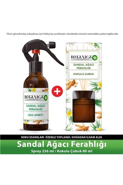Air Wick Botanica Sandal Ağacı Ferahlığı Çubuklu Oda Kokusu Spreyi 236 Ml + Oda Kokusu 80 Ml