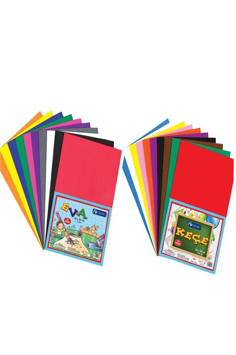 FLY COLOR Eva 10 Renk X Fly Keçe 10 Renk Set (20x30)