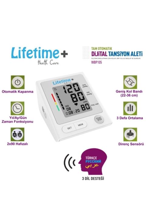 LifeTime + health care WBP105 Tam Otomatik Dijital KONUŞAN Tansiyon Aleti