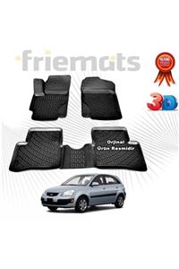 Friemats Kia Rio Hb 3d Havuzlu Paspas 2006-2011 Arası Siyah 4 Parça Set -