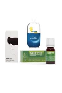 OTİFLEKS Uyku Kulak Tıkacı (Large) + Ayarlanabilir 3d Uyku Maskesi + Cold-Mix Inhaler Rahatlatıcı Damla 10 ml