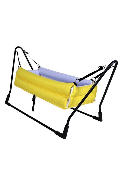 Bila Baby Lüx Duble Sarı Tüllü Portatif Bebek Hamağı Sepet Beşik Yatak Hamak Salıncak Anne Yanı