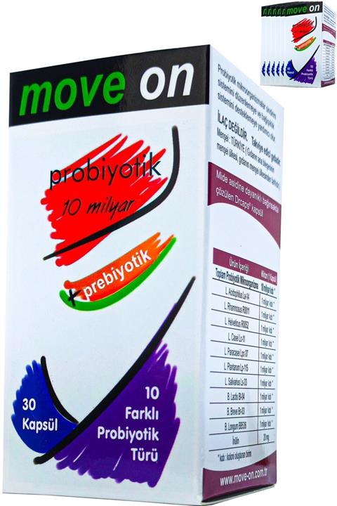 Move On Probiyotik (6 Adet) 10 Milyar + Prebiyotik 30 Kapsül