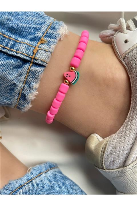 Okkostore Kadın Pembe Karpuz Detaylı Halhal