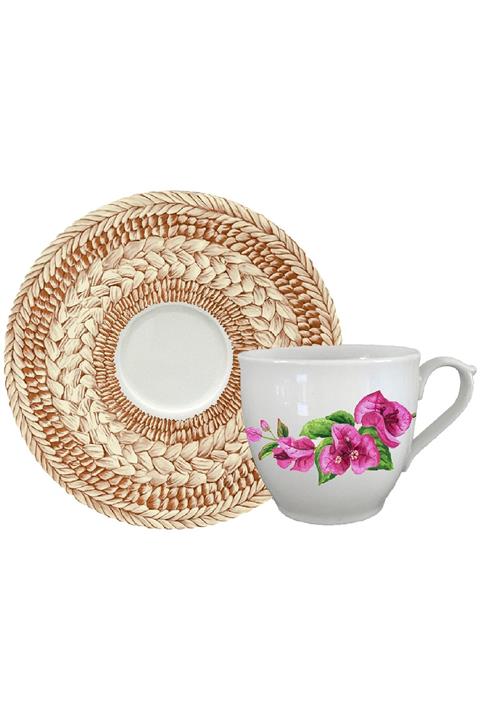 Vivas Hasır Desenli Begonvil 2'li Çay Fincanı Seti Bougainvillea Tree