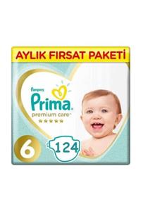 Prima Premium Care 6 Beden Numara 2x62 124 Adet Bebek Bezi