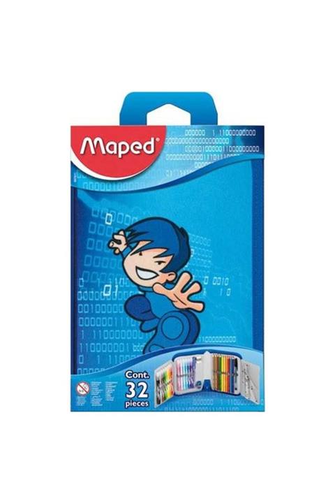 Maped Tek Katlı Mavi 32 Parça Içi Dolu Kalem Kutu 967811