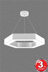 Hegza Lighting Hexagon ( Beyaz Kasa, Gün Işığı ) Ledli Modern Led Avize