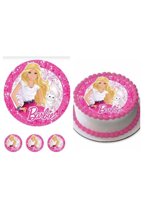 SEVVOM Boutique Barbie Resimli Yenilebilir Şekerli Pasta Ve Kurabiye Baskı Kağıdı