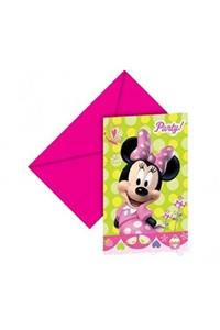 Decorata Party Minnie Pembe Fiyonklu Davetiye 6 Adet