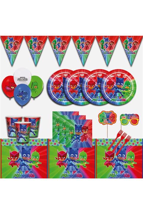 partykids Pijamaskeliler 16 Kişilik Doğum Günü Parti Malzemeleri Seti