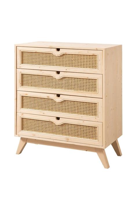 ROYS AHŞAP Ahşap 3618 Masif Ham Hasırlı Ladin Şifonyer