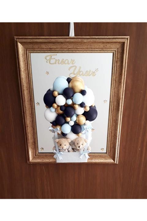 PRENSES ATÖLYE .isme Özel. Çerçeveli Bebek Doğum Odası Kapı Süsü