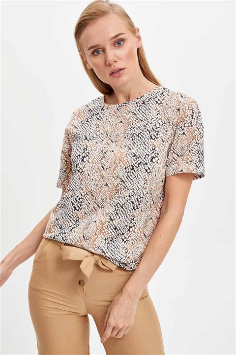 DeFacto Desenli Bisiklet Yaka Tişört