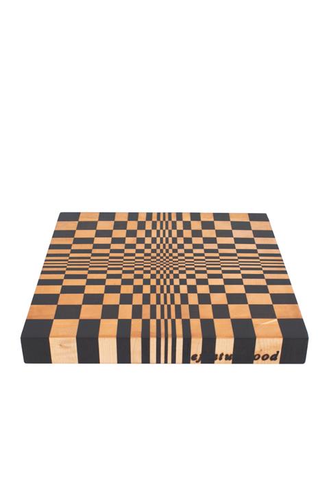 Eflatun Wood 3 Boyutlu Pötikareli Desen Kesme Tahtası