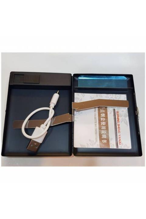 LİGHTER Usb Şarjlı Rezistanslı Çakmaklı Metal Kısa Tabaka