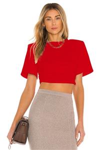 By Kul Design Kadın Kırmızı Yanı Büzgülü İpek Jarse Crop Top