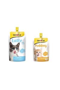 Gimcat Milk Latte Calcium Sıvı Kedi Sütü 200 ml + Classic Kalsiyum Kedi Pudingi 150 gr