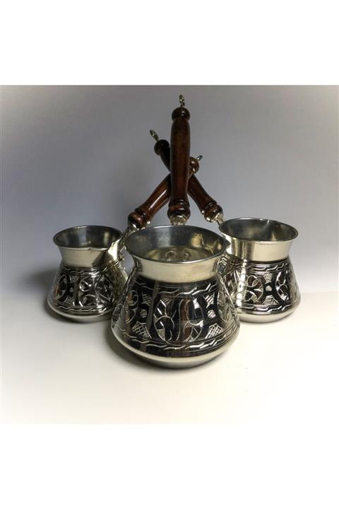 LaL Design 3lü El Yapımı Bakır Cezve Takımı