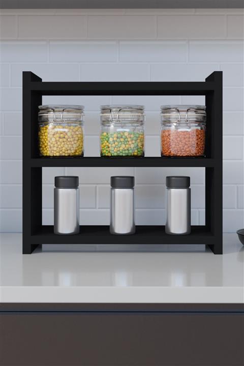 Suhan Concept Baharatlık, Mutfak Rafı Siyah