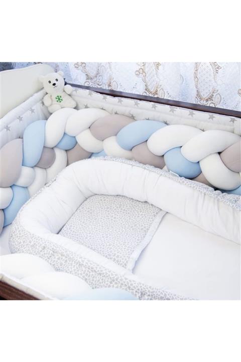 bonibum Mavi Örgü Beşik Koruma