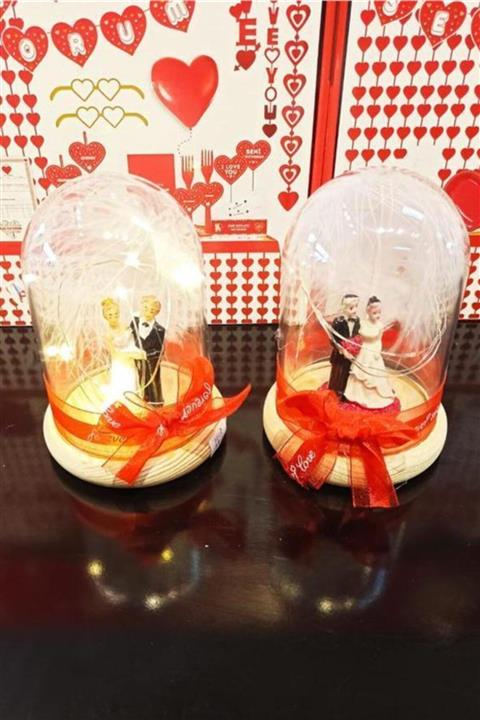 ASVASHOP Fanus Içinde Sevgili Biblosu Dekoratif Hediyelik