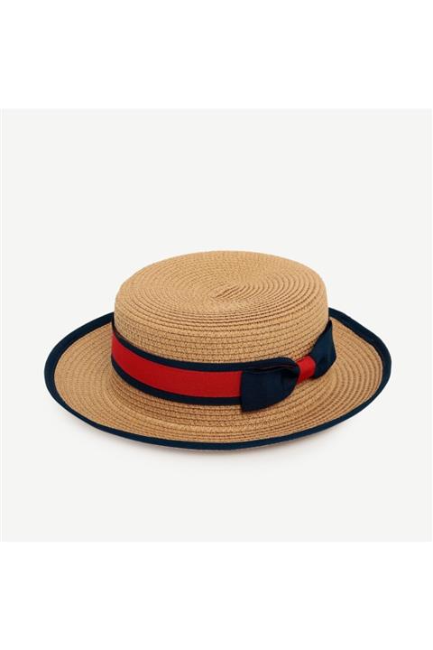 Yargıcı Kurdele Detaylı Hasır Şapka