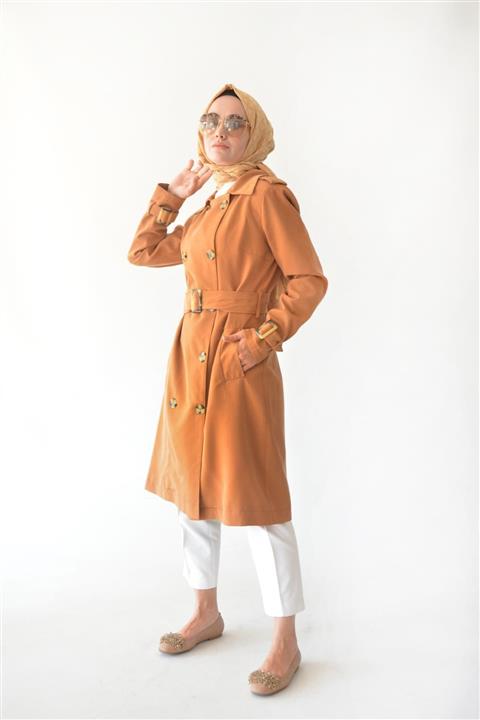 Rukayyel Lena Mevsimlik Tarçın Kadın Trençkot