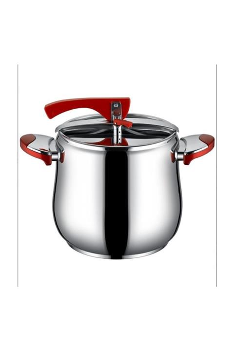 İnter Çelik Düdüklü Tencere 8 lt. Kırmızı