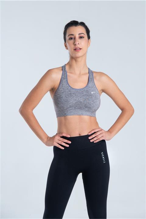 Vienfit Kadın Dikişsiz Spor Sütyeni Power Up Bra Gri