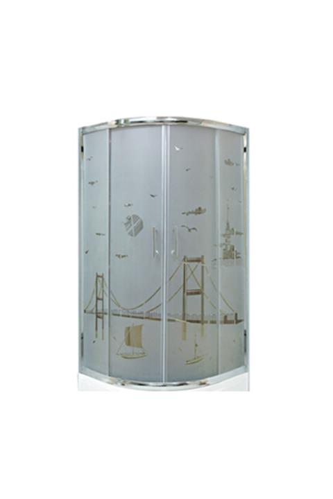 Armina 5 mm Cam Duşakabin Desenli Cam 90 x 90 Duş Teknesiz