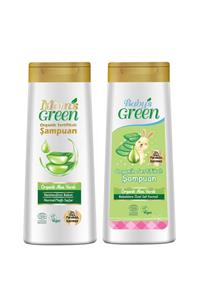 Mom's Green Organik Aloe Veralı Şampuan Ve Organik Bebek Şampuanı Seti2'li  400ml*2