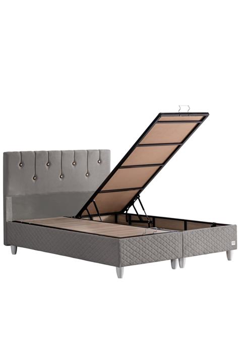 Cesur Baza, Lale Tek Kişilik Baza Başlık - Açık Gri