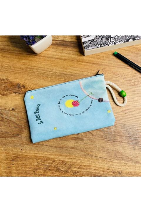 muustie Özel Baskılı Tasarım Fermuarlı Kumaş Kalemlik Çanta 1.5 x 12.5 cm