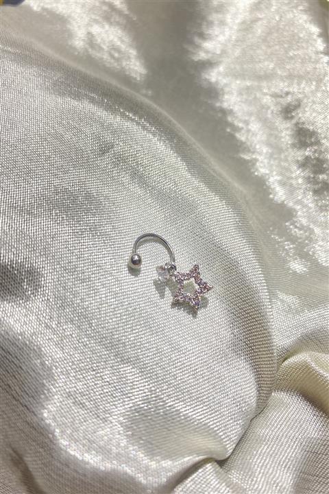 ASYA FASHİON Halka Yıldız Taşlı Piercing Kıkırdak Tragus Helix Küpe